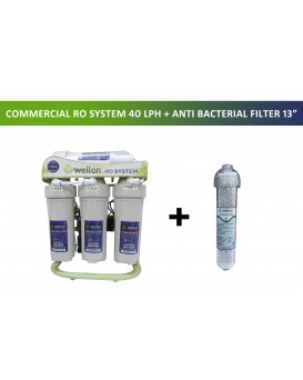 Wellon 40 LPH Domestic or Commercial RO Plant with 13 Inch Anti Bacterial Filter TDS Controller Water Purifier